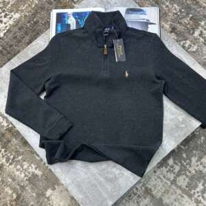 R/L HALF ZIP JUMPER DARK GRAY
