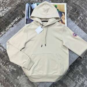 CG SIDE BADGE HOODIE BEIGE