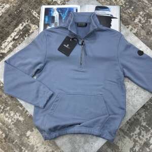 MNCLR HALF ZIP HOODIE PALEBLUE