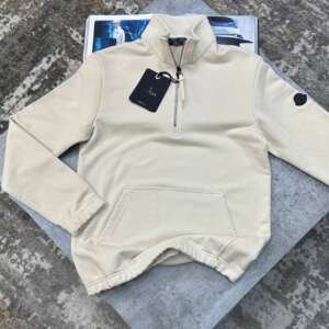 MNCLR HALF ZIP HOODIE BEIGE